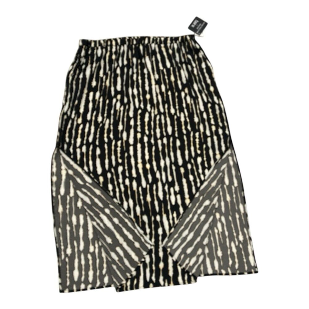 New Bar III Collab Black Wht Print Size 1X Printed A-Line Maxi Skirt MSRP$69.50 - Picture 2 of 8